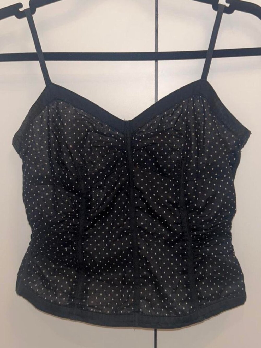 Marc by Marc Jacobs vintage navy polka dot corset top